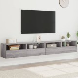 vidaXL Dulapuri TV de perete 2 buc. gri sonoma 100x30x30 cm lemn
