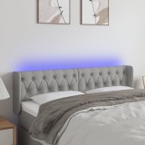 VidaXL Tăblie de pat cu LED, gri deschis, 147x16x78/88 cm, textil