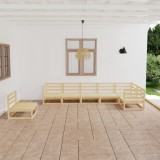 Cumpara ieftin Set mobilier relaxare de grădină, 7 piese, lemn masiv de pin