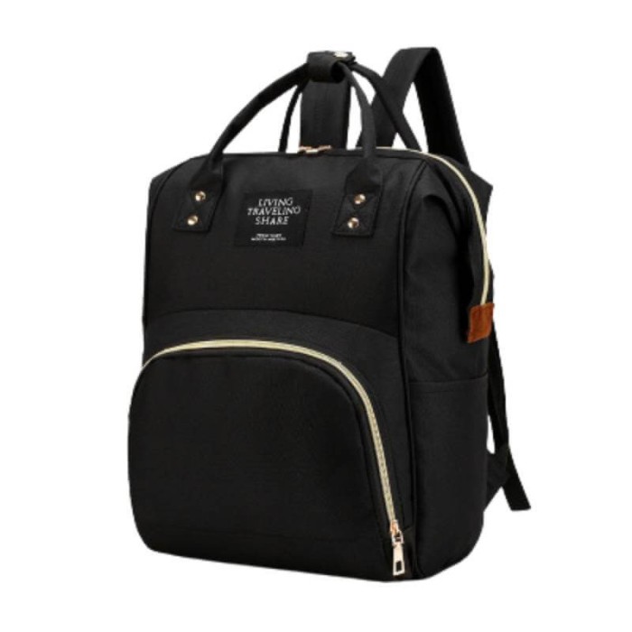 Rucsac multifunctional Edman tip geanta umar, pentru mamici, bebe si copii, Negru