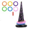 Set Joc Aruncare Halloween: Palarie Vrajitoare &amp; 6 Inele Gonflabile, Multicolor, Petrecere, Decoratiuni