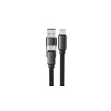 Acefast C13-04 Cablu USB-C - USB-A / USB-C 480Mb/s 3A 1.2m - Negru