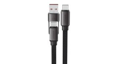 Acefast C13-04 Cablu USB-C - USB-A / USB-C 480Mb/s 3A 1.2m - Negru
