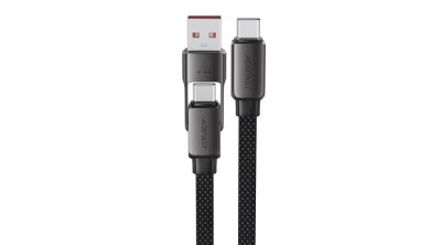 Acefast C13-04 Cablu USB-C - USB-A / USB-C 480Mb/s 3A 1.2m - Negru foto