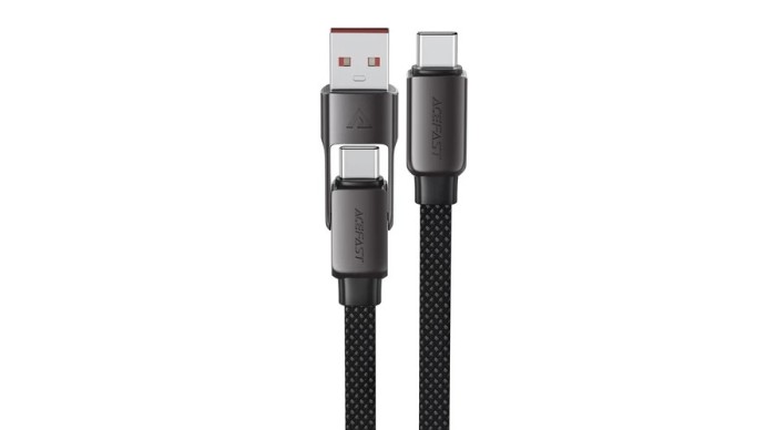 Acefast C13-04 Cablu USB-C - USB-A / USB-C 480Mb/s 3A 1.2m - Negru