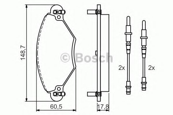 Set placute frana,frana disc CITROEN C5 II Break (RE) (2004 - 2016) BOSCH 0 986 424 582