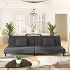 Canapea Extensibila Gossi 2 Locuri Gri Inchis Catifea + 2 Perne Decor