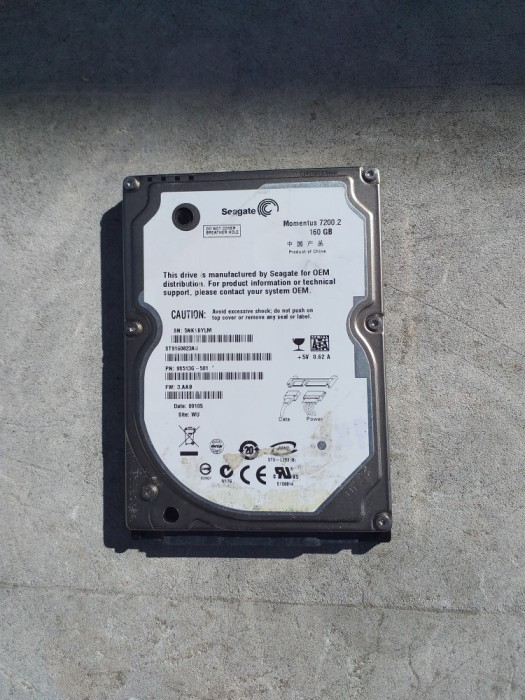 HDD 2,5 160GB Seagate 7200 RPMSATA