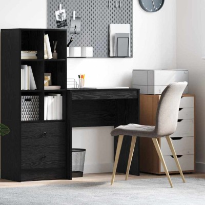 vidaXL Birou de Scris Stejar Negru Lemn prelucrat 70 x 40 x 76 cm foto