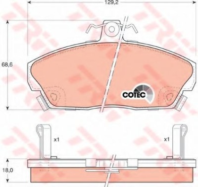 Set placute frana,frana disc ROVER 25 (RF) (1999 - 2005) TRW GDB496 foto