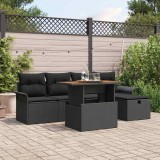 Cumpara ieftin Set de canapele pentru grădină 6 pcs Negru poliratan