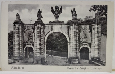 ALBA - IULIA , POARTA CETATII , CARTE POSTALA , 1929 foto