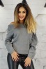 U746-18 Bluza tricotata, pe un umar, cu guler rasfrant, L/XL, M/L, XL/XXL