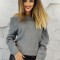 U746-18 Bluza tricotata, pe un umar, cu guler rasfrant