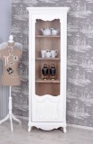 Vitrina Shabby Chic din lemn masiv alb antichizat HMA002, Comode si bufete