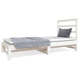 Cumpara ieftin Pat de zi extensibil, alb, 2x(90x190) cm, lemn masiv de pin