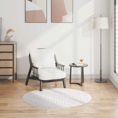 vidaXL Covor lavabil, negru și alb, &amp;phi;120 cm, antiderapant 337975 foto