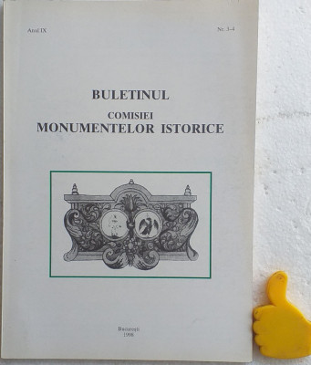 Buletinul Comisiei Monumentelor Istorice An IX, nr. 3-4/1998 foto