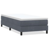 Cumpara ieftin Pat cu arcuri fara saltea Gri inchis 100x210 cm catifea