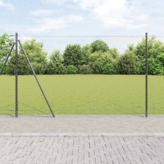 vidaXL Gard Hexagonal Gri 1.5x10 m Oțel