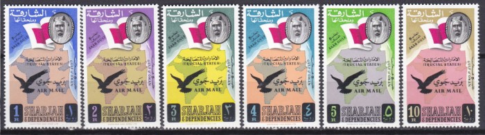 DB1 Sharjah 1963 Supratipare Pasari Soimi 6 v. MNH