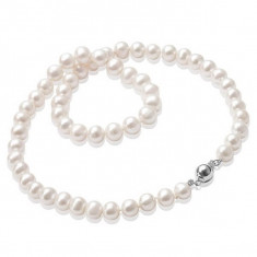 Emaga Rhodium plated silver necklace NSN3453 - Freshwater pearls foto