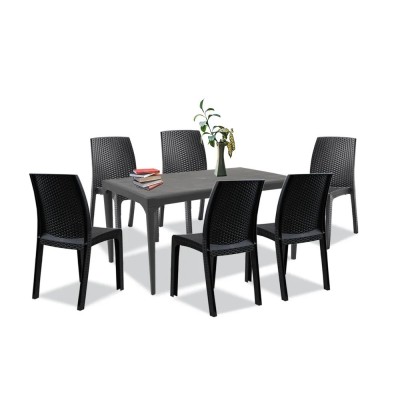 Set mobilier de grădină Pauli 6+1, grafit foto