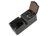 Conector alimentare AC 2P+PE 250VAC 16A maro pentru perete