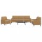 vidaXL Set de canapele cu perne, 3 piese, maro, catifea