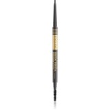 Eveline Cosmetics Micro Precise creion pentru spr&acirc;ncene rezistent la apă perie 2 in 1 culoare 04 Graphite 4 g