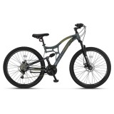 Bicicleta MTB Umit Stallion 2D, Full Suspension, SHM, 21 viteze, roata 26&quot;, cadr... Cod:52659160002
