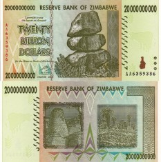 ZIMBABWE 20.000.000.000 dollars 2008 UNC!!! foto