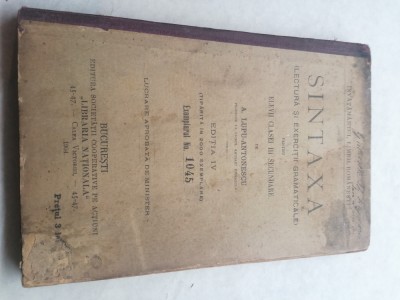 Sintaxa pentru elevii clasei 3 secundare editia4 1904 foto