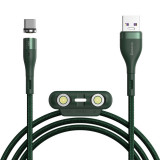 Cablu Incarcare USB la Lightning / USB Type-C / MicroUSB Baseus Zinc Magnetic, 1 m, 5A, Verde CA1T3-B06