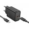 Incarcator Retea Cu Cablu USB-C HOCO N60, 20W, 3A, 1 x USB-C, Negru