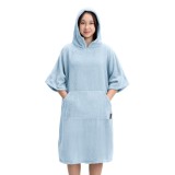 Poncho de baie pentru copii Homelevel, 10-13 ani, Albastru, Bumbac organic, 54880.23.43
