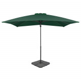 Umbrela de exterior cu baza portabila, verde