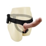 Ultra Passionate - Strap-on dublu cu vibrații, 17.5 cm, Orion