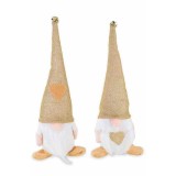 Set 2 figurine Mos Craciun si Craciunita textil multicolor II 9x6x25 cm