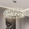 Candelabru Cristal SEGOVIA Magno 5x E14, Diametru 60cm, Argintiu Lucios, Inaltime Reglabila ModernLight Concept