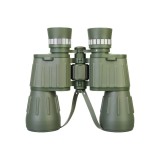 Binoclu 10X50, din plastic cauciucat rezistent, suprafata exterioara antialunecare, optica din sticla optica, cu husa de protectie, verde
