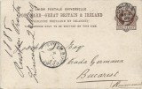 CP913N Post card &ndash; Great Britain &amp; Ireland, circulată Lincoln &ndash; București, 1885, adresată lui Joseph Lee, Esq, din București