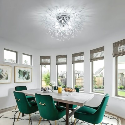 Candelabru Cristal RONDO Vivace, 5x G9, Diametru 40cm, Argintiu Lucios ModernLight Concept foto