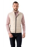 Vesta barbati slim crem cu puf V022