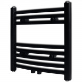 Radiator port-prosop &icirc;ncalzire centrala baie, curbat, negru 480x480 mm GartenMobel Dekor, vidaXL