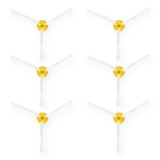 Set 6 Perii laterale pentru aspirator iRobot Roomba 700/Roomba 600/Roomba 500, Kwmobile, Alb/Galben, Plastic, 49136.02