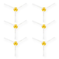 Set 6 Perii laterale pentru aspirator iRobot Roomba 700/Roomba 600/Roomba 500, Kwmobile, Alb/Galben, Plastic, 49136.02