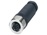 Conector M12, mufă, 5 pini, drept, IP65, terminal cu şurub
