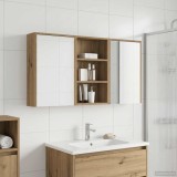 vidaXL Set dulap baie cu raft 3 pcs 126 x 16 x 62.5 cm Lemn compozit 3403831