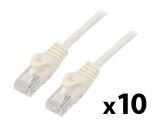 Cabluri patch U/UTP 5e litat CCA PVC alb 3m 26AWG - 10 bucăți